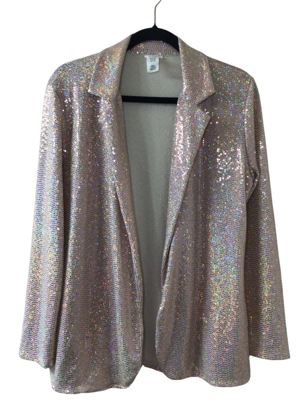 Jacaranda Blazer Women’s M Medium Pink Vintage Iridescent Sequins Holographic
